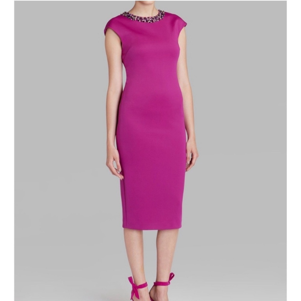 Ted Baker Fuchsia Embellished Midi Dress